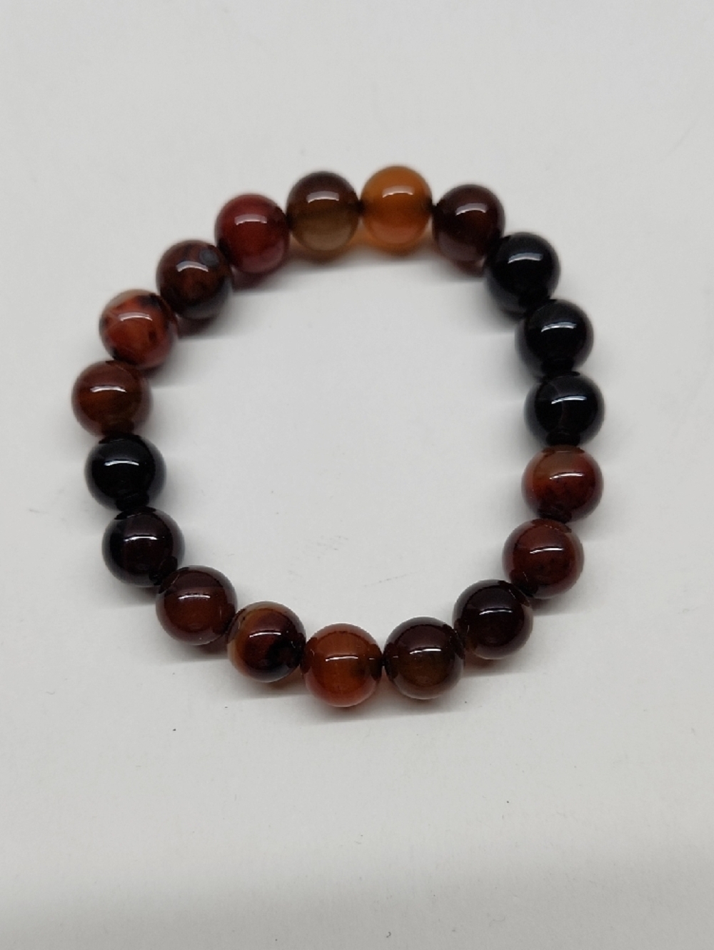 Faceted Brown Pendant Glass Bead Necklace with Matching Brown GlassBead Bracelet - Picture 9 of 12